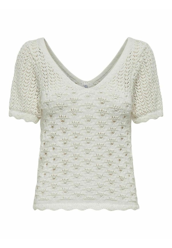 ONLBECCA LIFE V-NECK - Print T-shirt - cloud dancer2