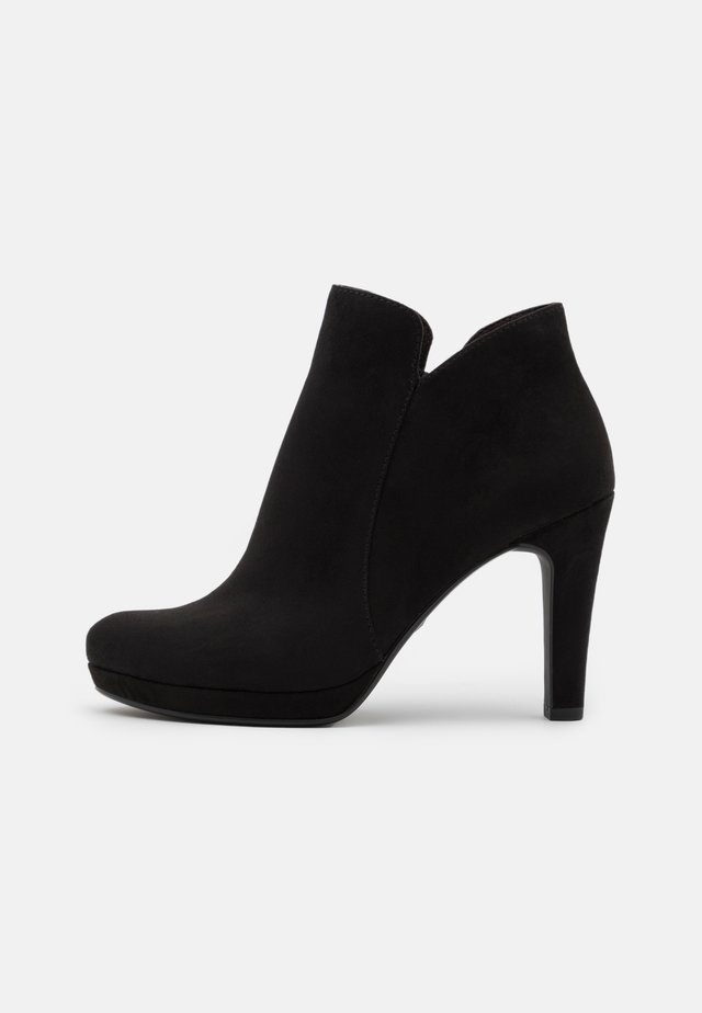 Enkellaarsjes met hoge hak - black