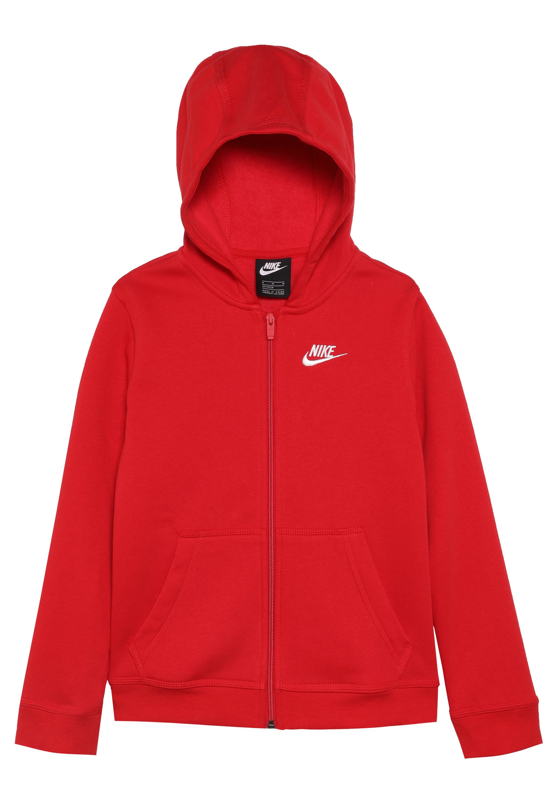 red nike zip up hoodie