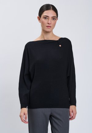 INFLUENCER, INFLUENCER PULLOVER BOAT-NECK BATWING SLEEVES PULL - Pullover - black