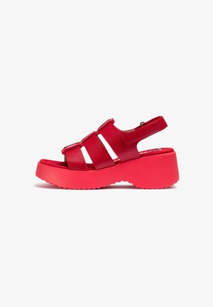 WONDERS NORA - Sandalias con plataforma - red