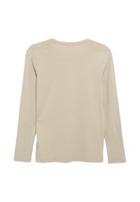 Lange mouwen shirt in lichtbeige katoen met een ronde hals, met een gladde textuur en zonder patronen of versieringen.