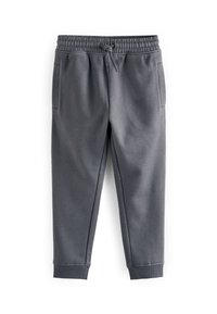 Grijze sweatpants met een elastische tailleband, trekkoord en zijzakken; taps toelopende benen met geribde boorden, gemaakt van zachte, gestructureerde stof.