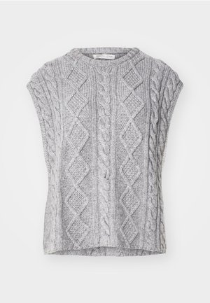 Johnstons of Elgin ARAN CABLE OVERSIZE TANK - Jumper - light grey