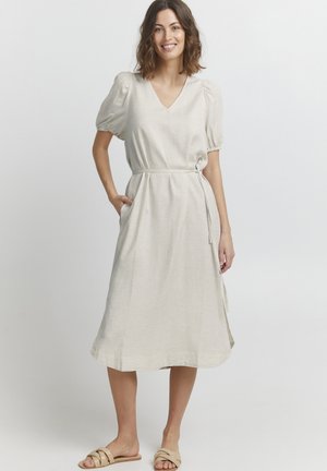 FRLINEN DR - Freizeitkleid - blanc de blanc melange