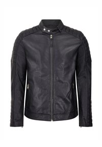 QUILTED RACER - Veste en cuir - schwarz
