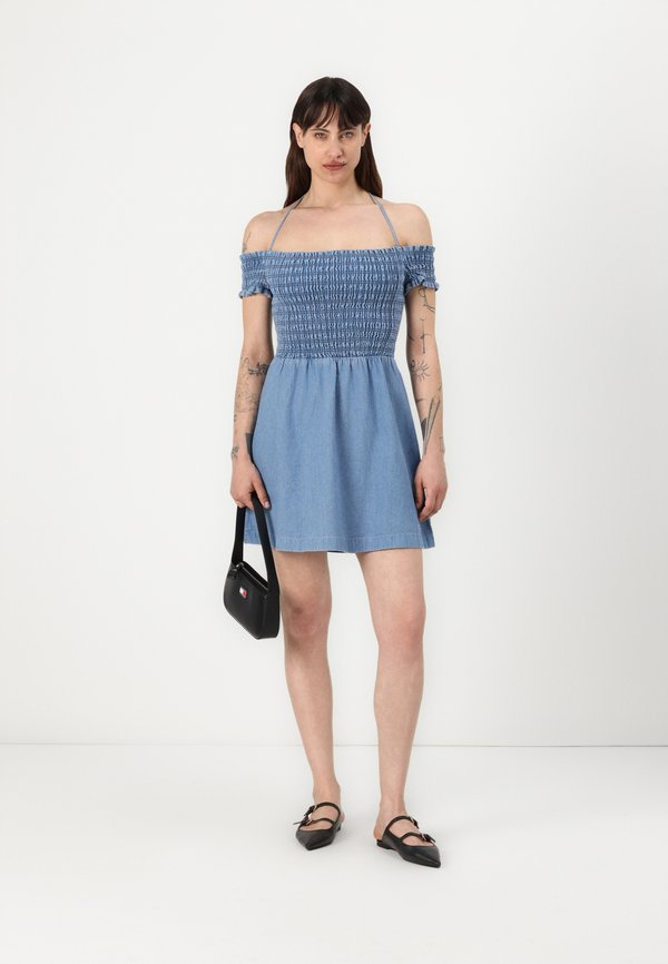 FIT AND FLARE DRESS - Denim dress - denim medium2