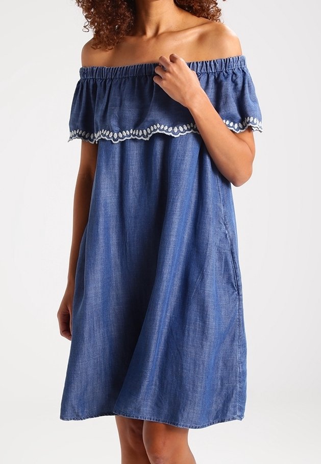 edc by Esprit Jeansklänning blue denim/blå denim (Pre-owned