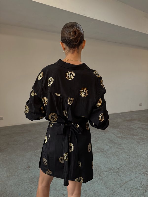 MILEY PLATE FOIL - Button-down blouse2