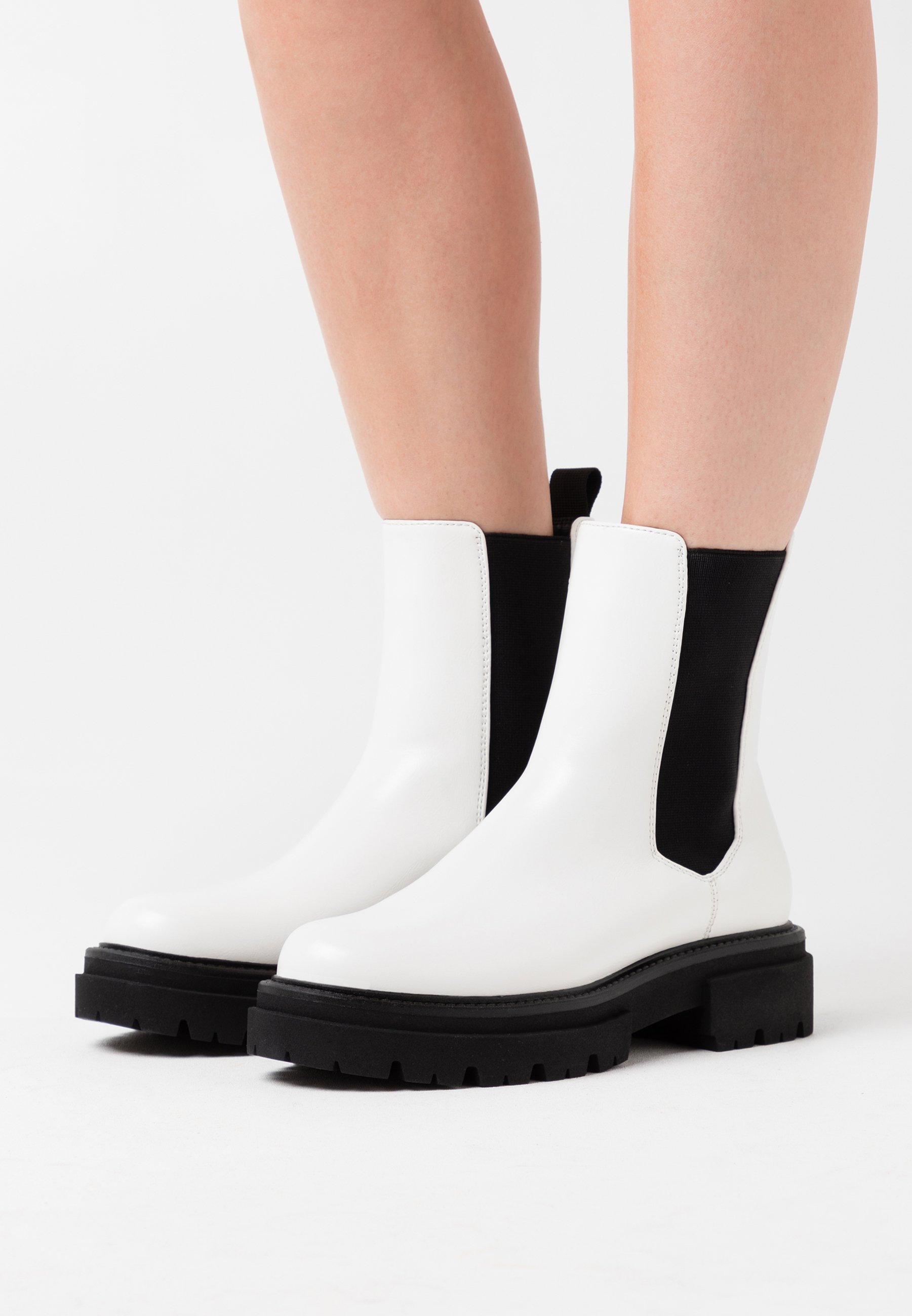 Even\u0026Odd Enkellaarsjes met plateauzool - white/wit - Zalando.nl