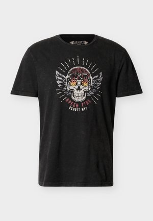 Schott, T-shirt print - washed black