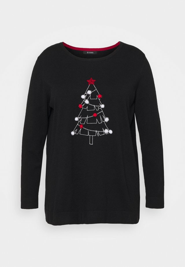 CHRISTMAS TREE JUMPER - Pullover - black