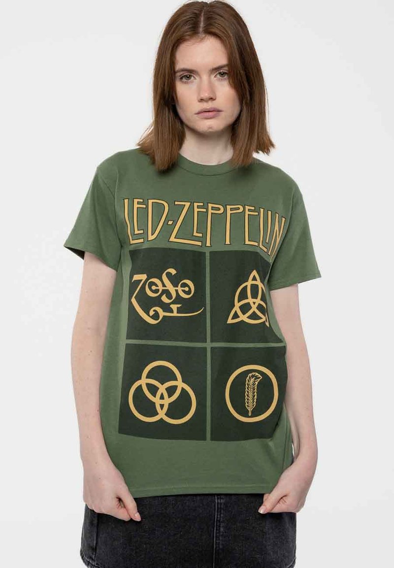 Paradiso Clothing LED ZEPPELIN GOLD SYMBOLS - Print T-shirt - green