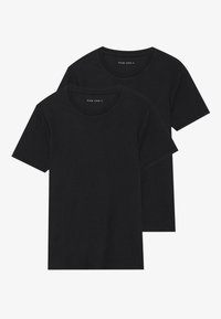 2 PACK BASIC RIB MUSCLE FIT T SHIRT - T-shirts basic - true black