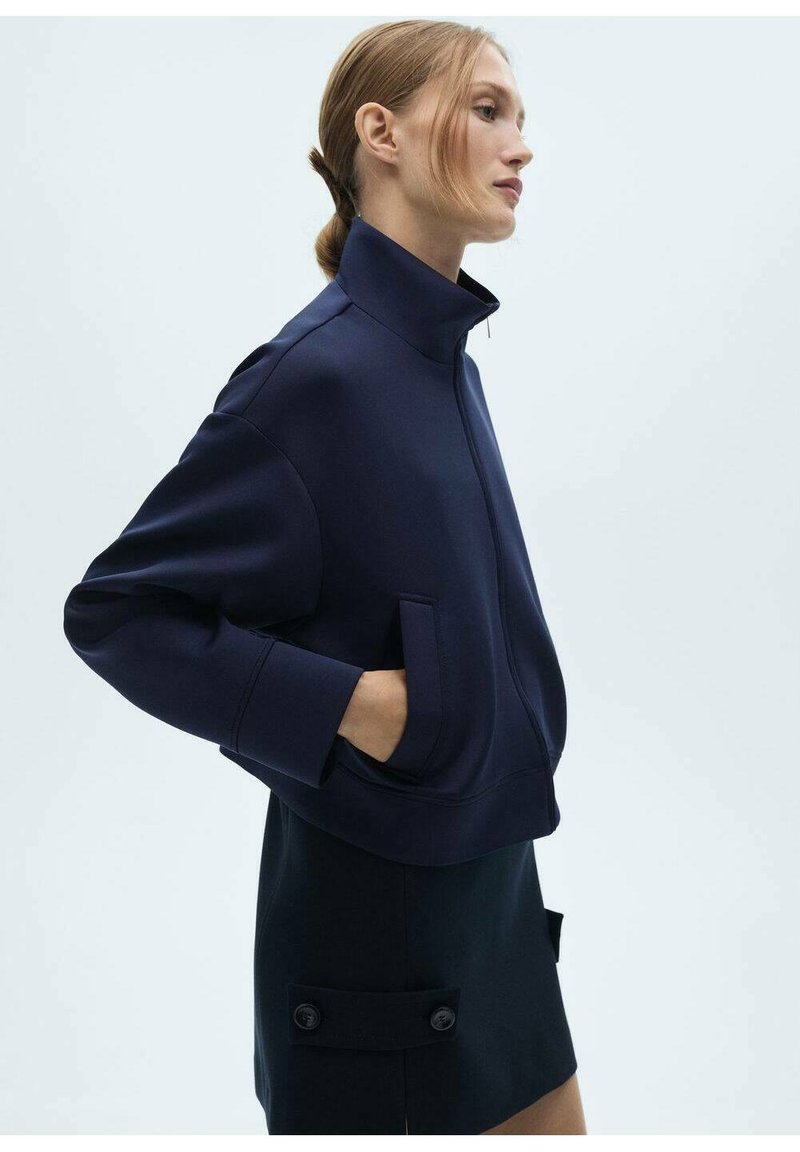 Mango Majica s kapuljačom i patentnim zatvaračem - royal blue