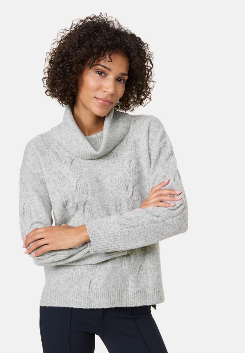 Gerry Weber LANGARM RUNDHALS MIT ZOPFMUSTER - Jumper - silver grey melange