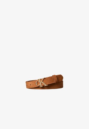 Calvin Klein, ROUND BUCKLE - Ceinture - argan oil/antique light gold-coloured