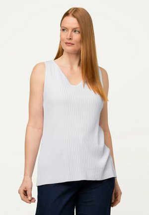 ULLA POPKEN 2 Canottiere Donna In Cotone Supima, Girocollo E Spalline Larghe - Bianco E Blu Marino