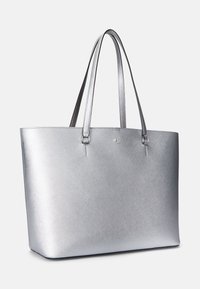 Lauren Ralph Lauren CROSSHATCH LEATHER LARGE KARLY TOTE - Torba za nakupovanje - polished silver