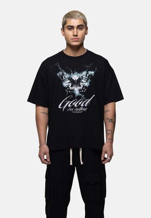 OVERSIZED BUTTERFLY PRINT TEE - T-shirt print - black