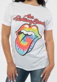 Paradiso Clothing THE ROLLING STONES TIE DYE TONGUE - Print T-shirt - white