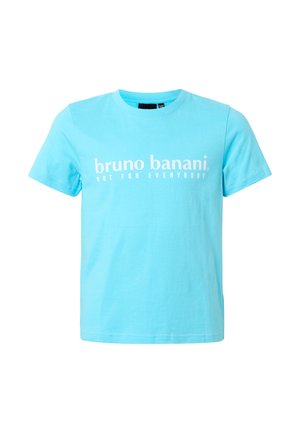 Lyseblå kortærmet t-shirt med hvid teksten "bruno banani NOT FOR EVERYBODY" trykt tværs over brystet.