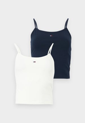 2-PACK SLIM SPAGHETTI STRAP TOPS - Débardeur - ecru/dark night navy