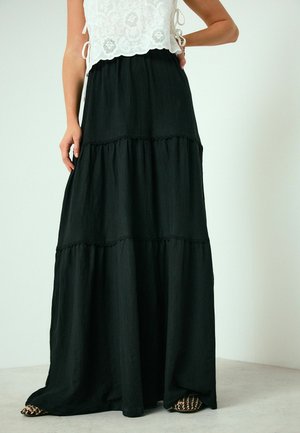 TIERED  - Maxi sukně - black