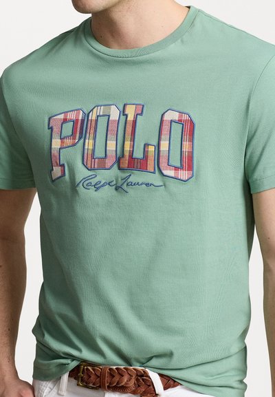 Polo Ralph Lauren CLASSIC FIT PLAID LOGO JERSEY T-SHIRT - T-shirt estampada - faded mint