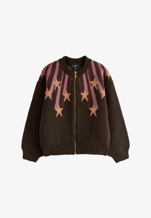 Rockett St George, KNITTED STAR BOMBER JACKET - Strickjacke - chocolate brown