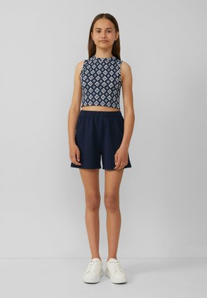 STRUKTURIERTE - Shorts - navy