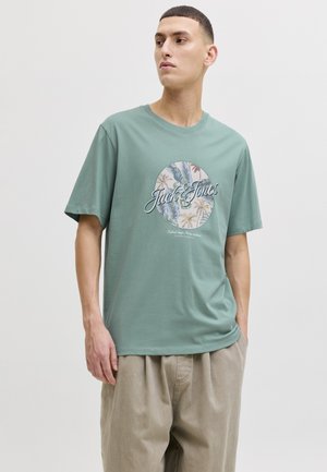 Jack & Jones JJHONOLULU 3 PACK - Μπλουζάκι με στάμπα - mineral blue/navy blazer/moonbeam