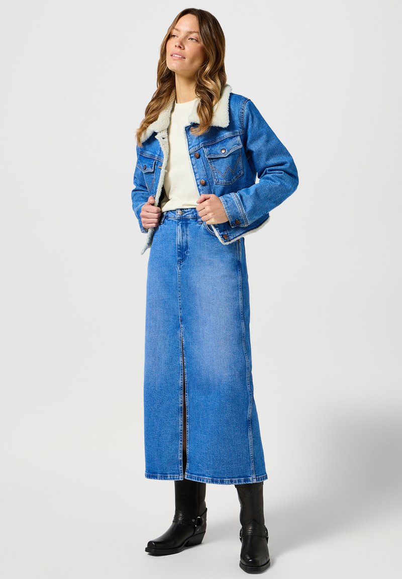 Wrangler Maxirok blauw denim/bluedenim