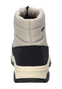 Hochgeschnittenen, isolierten Stiefel in hellbeige mit einem strukturierten schwarzen Einsatz; ausgestattet mit gepolstertem Kragen und einer strapazierfähigen Gummisohle für besseren Halt.