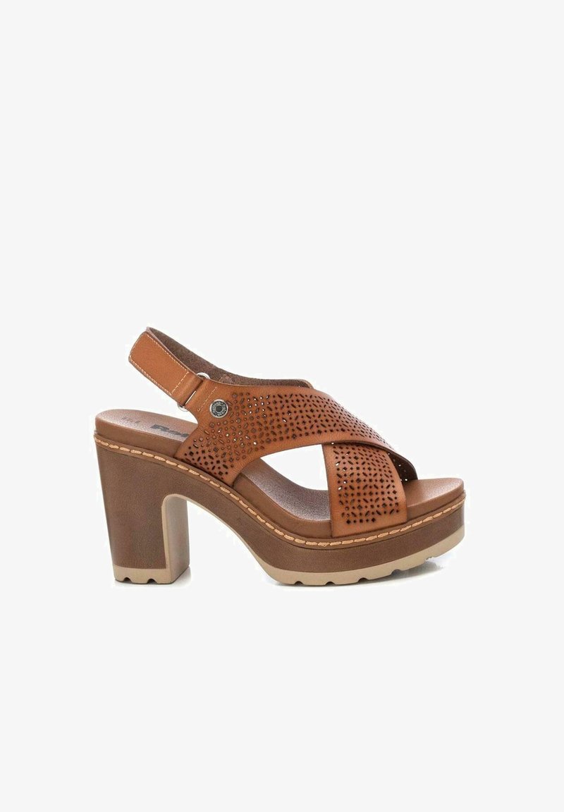 Refresh TACON - Sandalias con plataforma - camel