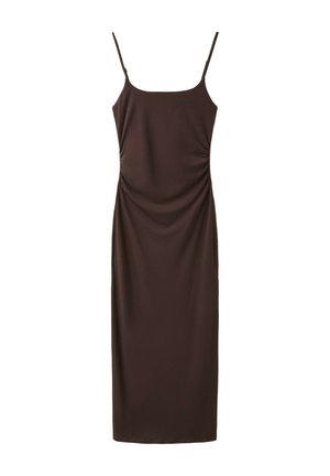 Stradivarius, GATHERED STRAP MIDI DRESS - Robe de jour - dark brown