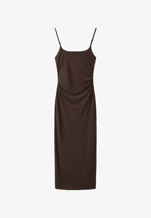 Stradivarius, GATHERED STRAP MIDI DRESS - Robe de jour - dark brown