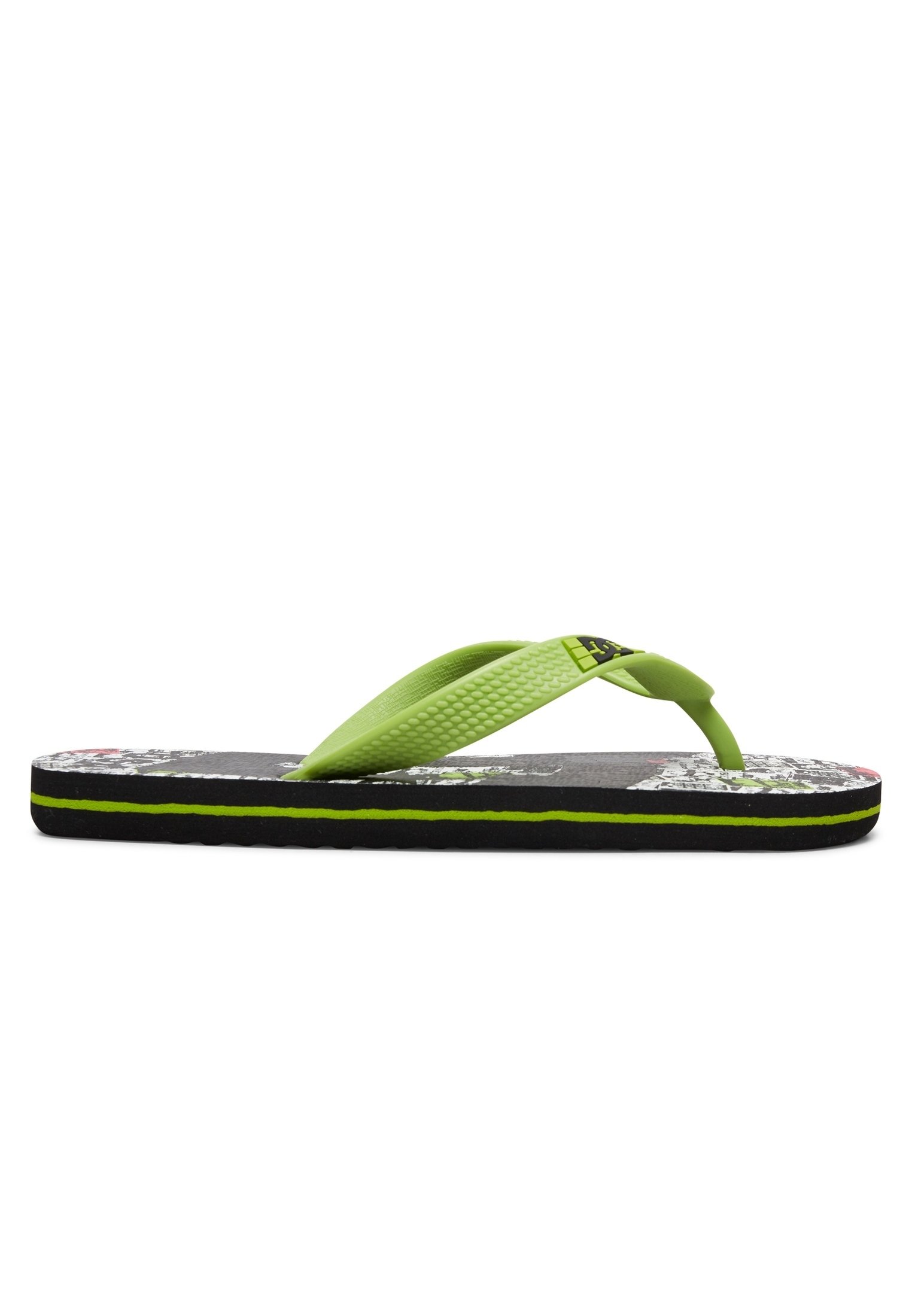 DC Shoes Sandalias de dedo - black/lime/negro jaspeado - Zalando.es