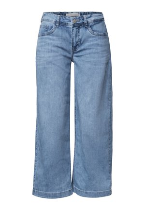 Street One, MID WAIST JEANSCULOTTE MIT ELASIKBUND - Jean flare - light blue random washed