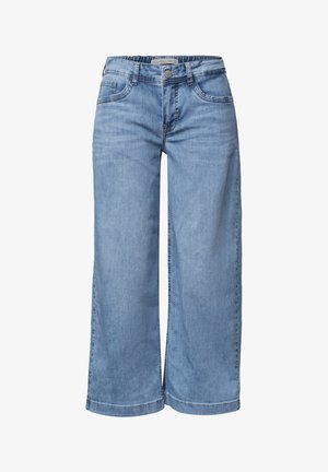 Street One, MID WAIST JEANSCULOTTE MIT ELASIKBUND - Jean flare - light blue random washed