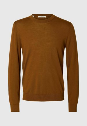 Selected, SLMTRAY LS KNIT MERINO CREW NECK NOOS - Strickpullover - monks robe