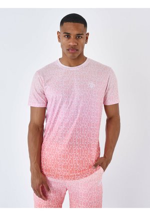 À EFFET BICOLORE ET ALL OVER - Camiseta estampada - pale peach