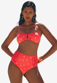 HIGH WAIST FIT - TUMMY CONTROL - Bikinialaosa - coral pink foil