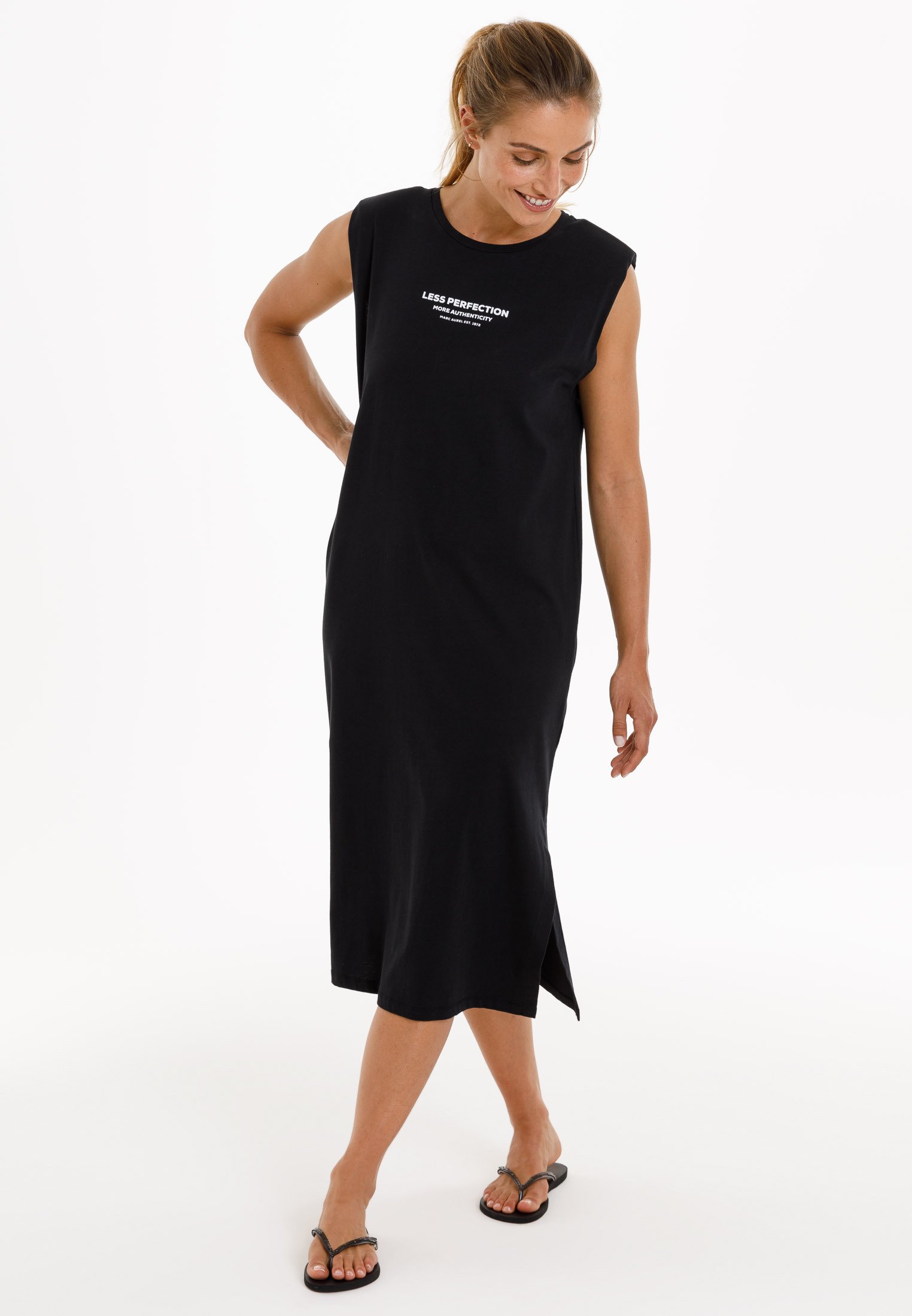 Marc Aurel MIT COOLEM MOTTOPRINT - Jerseykleid - black/schwarz - Zalando.de