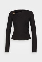 T-shirt GUESS Noir Manches Longues Avec Strass - Taille TS 36/38, Neuf Sans étiquette
