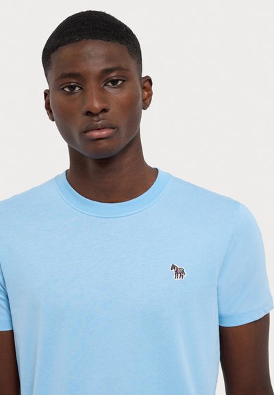 PS Paul Smith MENS SLIM FIT ZEBRA - Osnovna majica kratkih rukava - light blue