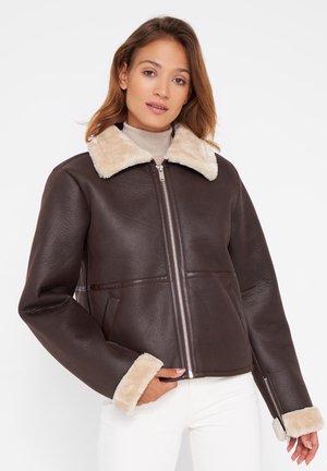 MICHALA - Veste en similicuir - brown