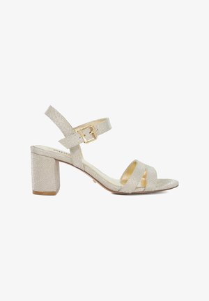 Dune London, DUNE LADIES MERISA BLOCK-HEELED SANDALS - Sandales - gold