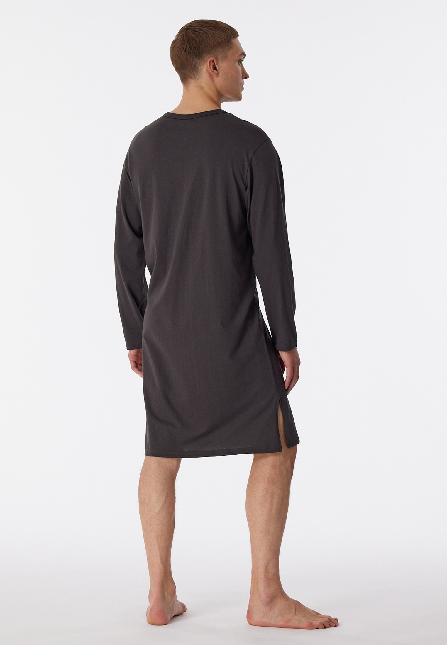 SCHIESSER Nachthemd COMFORT INTERLOCK in dunkellila/ dunkelgrau/ rosé