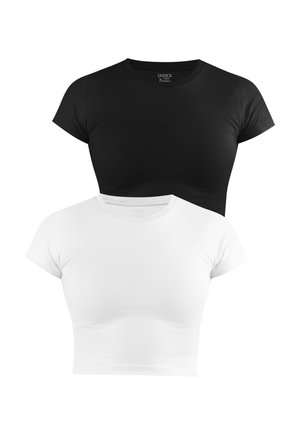 2 PACK  - T-Shirt basic - schwarz weiß